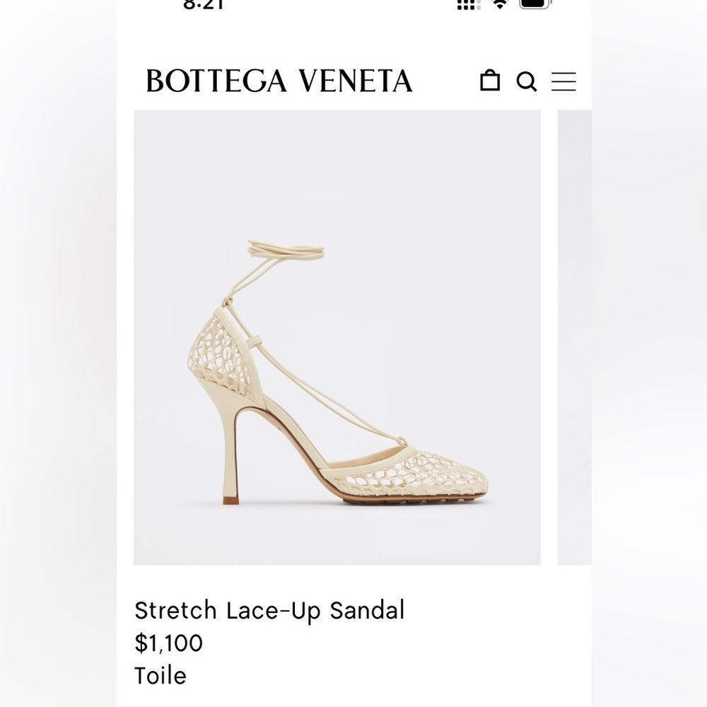 Bottega Stretch Lace-Up Sandal 37.5